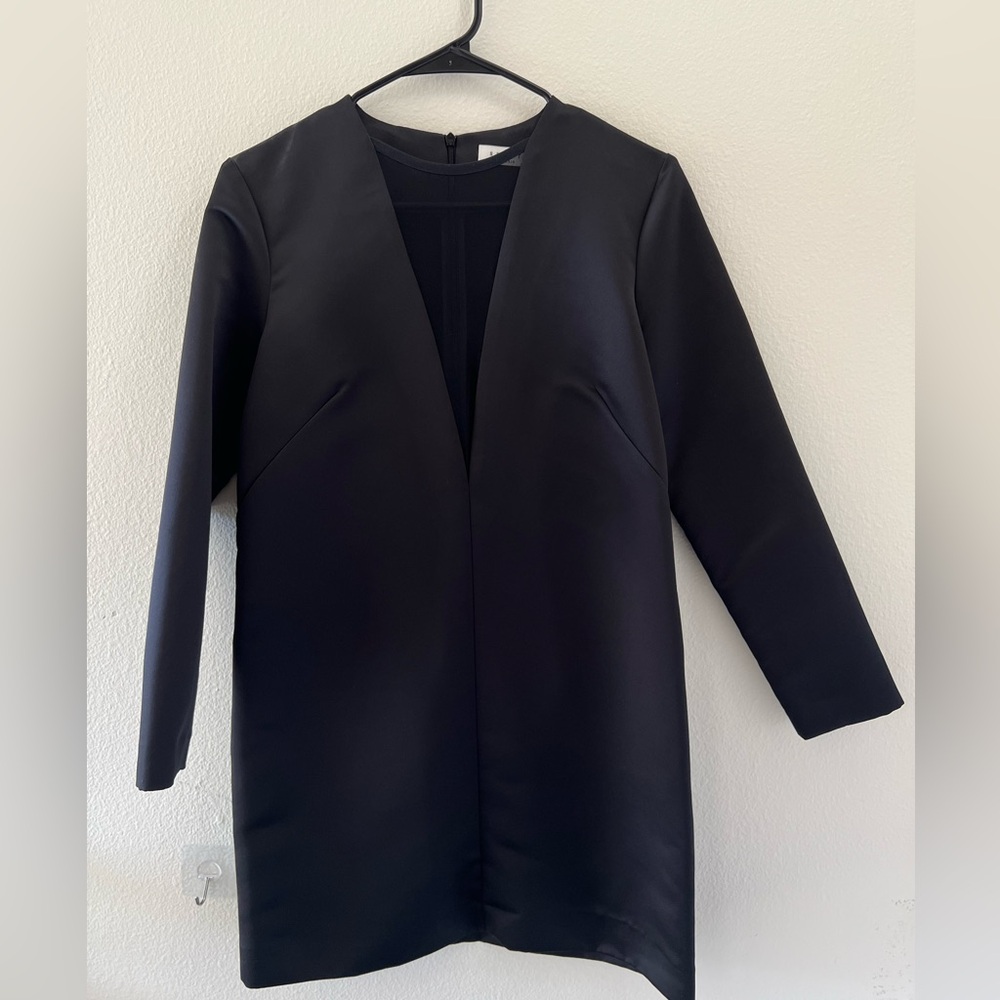 SANDRO Paris black satin mini dress